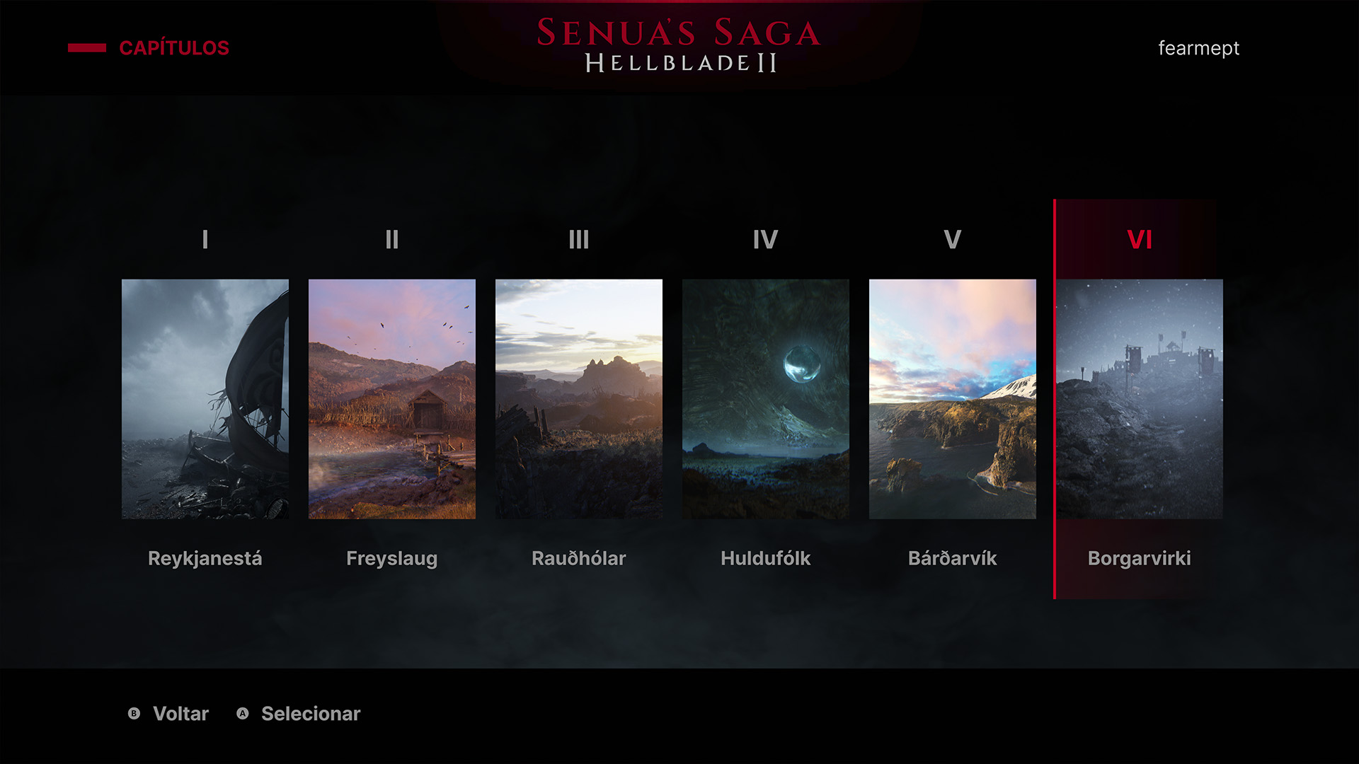 Hellblade 2 tem 6 capítulos no total.