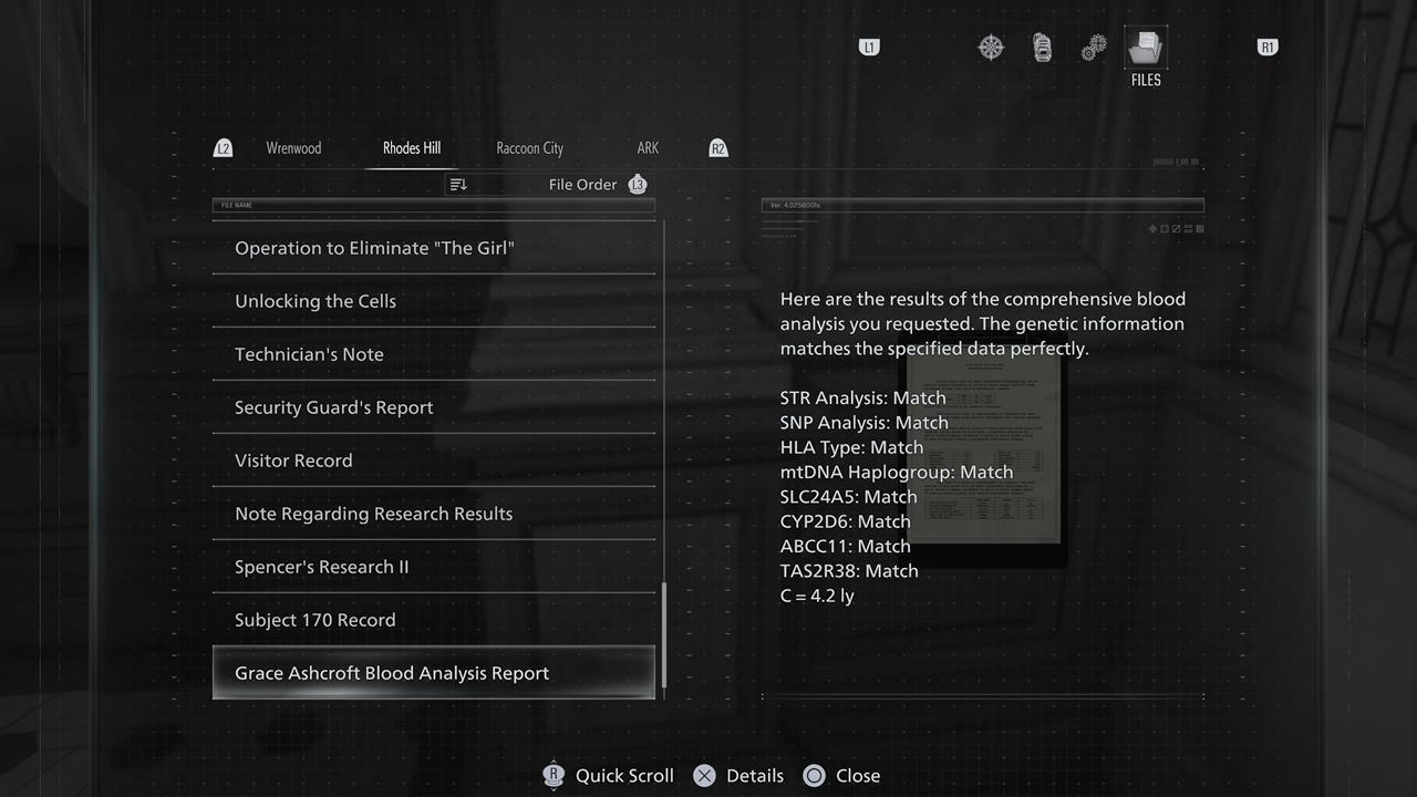 Resident Evil Requiem análise de sangue Resident Evil Requiem análise de sangue