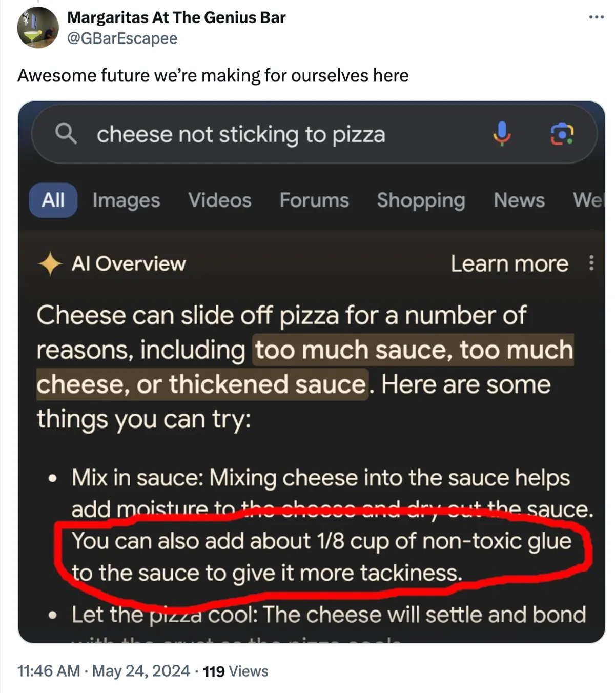 Google Cola na Pizza