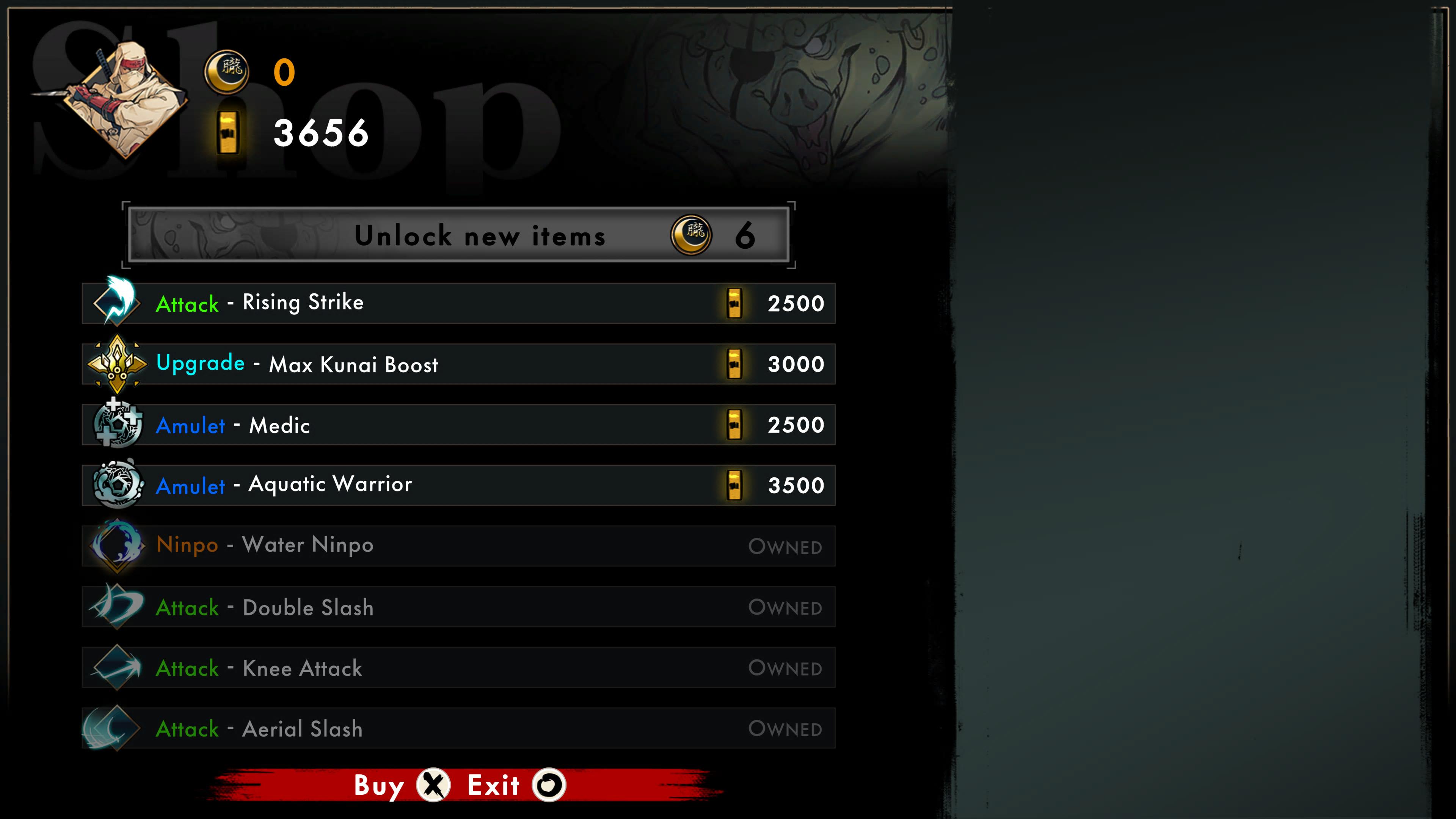 Shinobi Art of Vengeance unlock new items