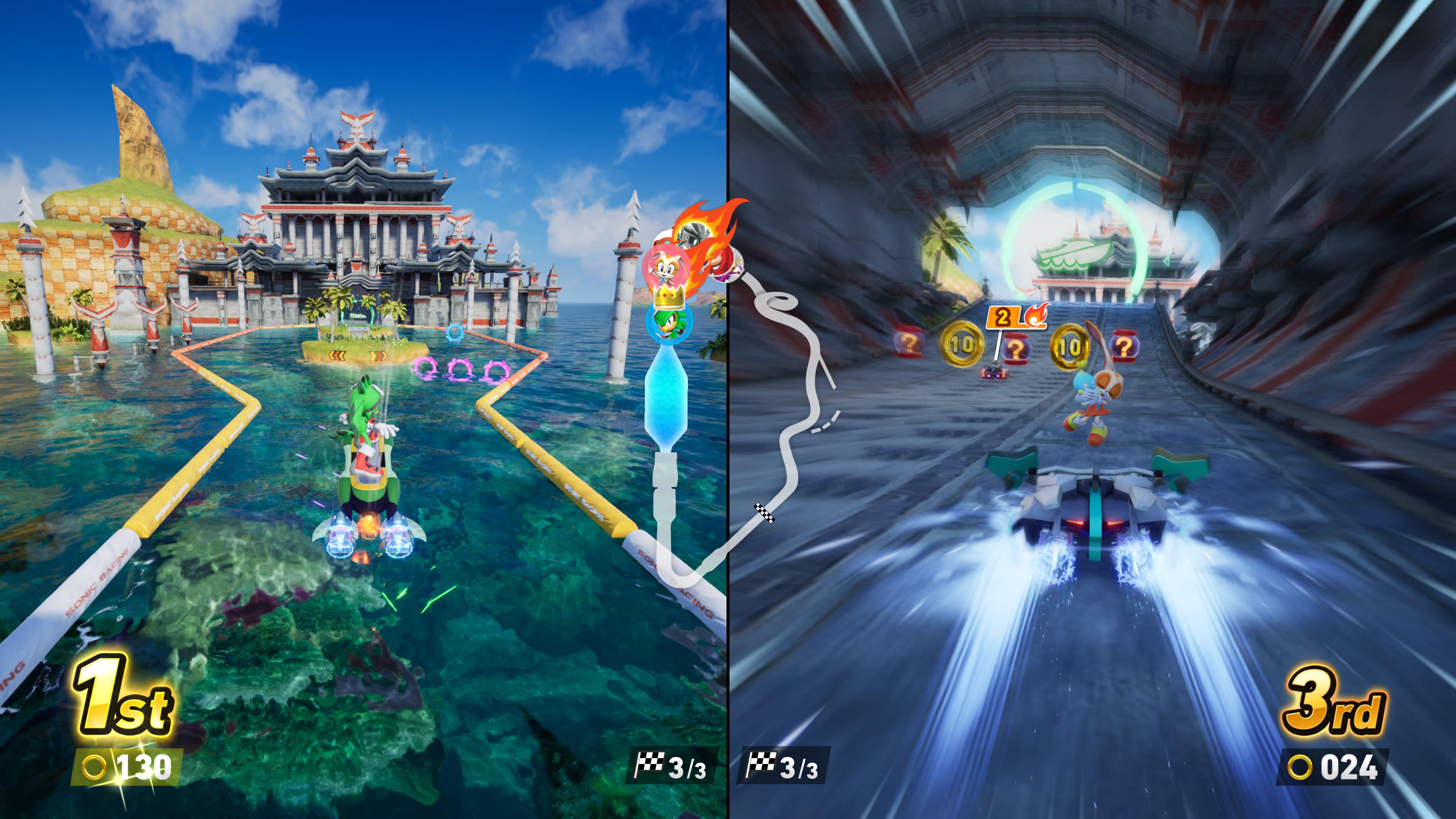 Sonic Racing CrossWorlds splitscreen