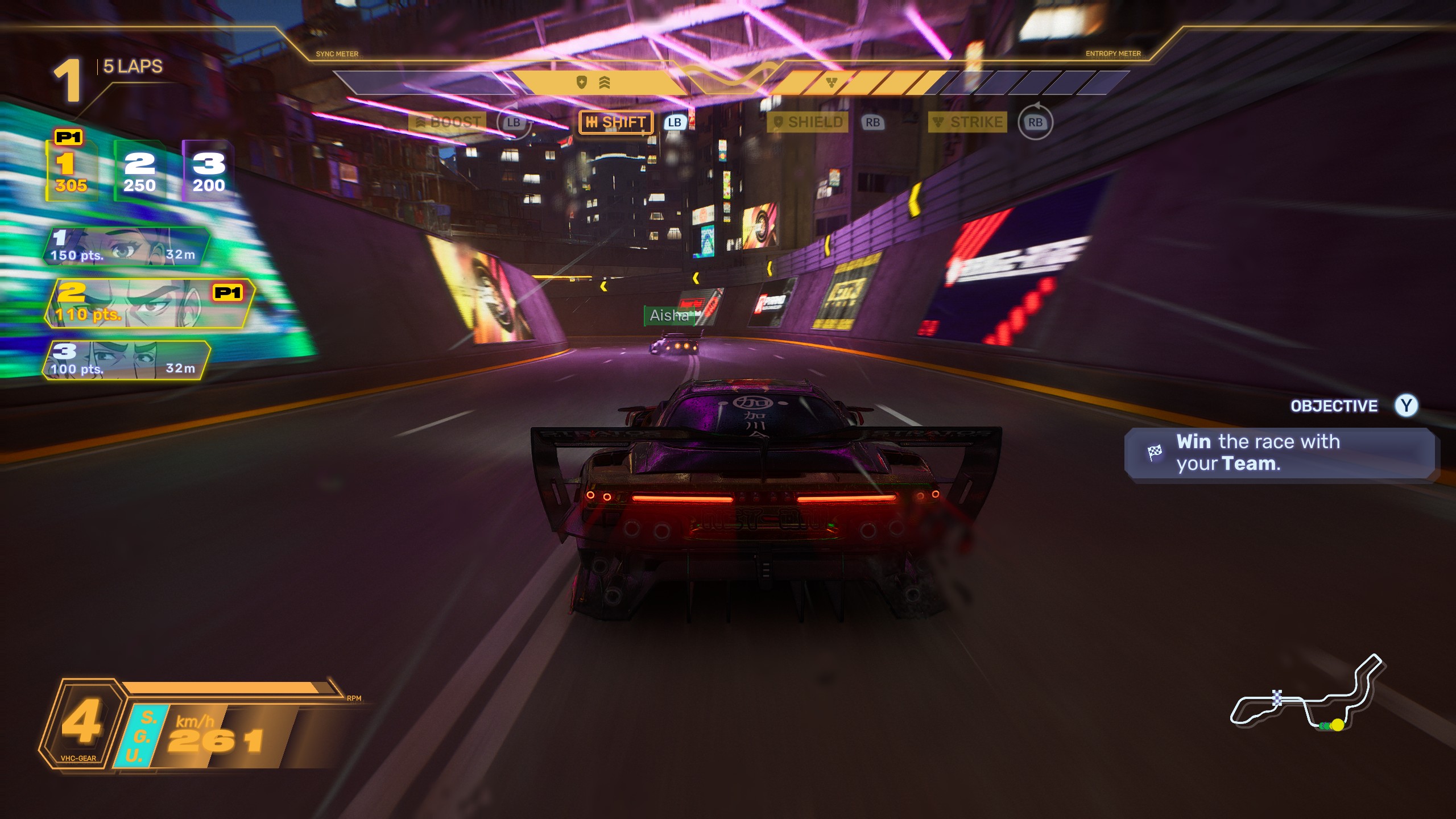 Screamer, um jogo de corridas anime e cyberpunk