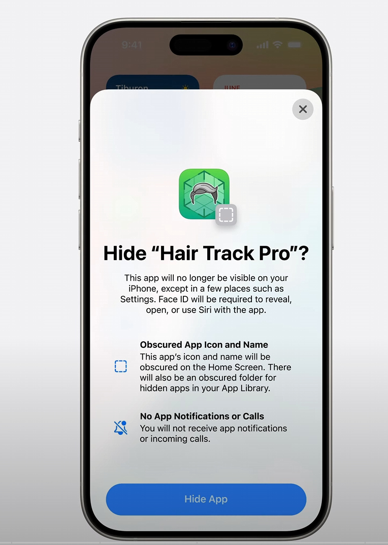 Como esconder app iOS 18