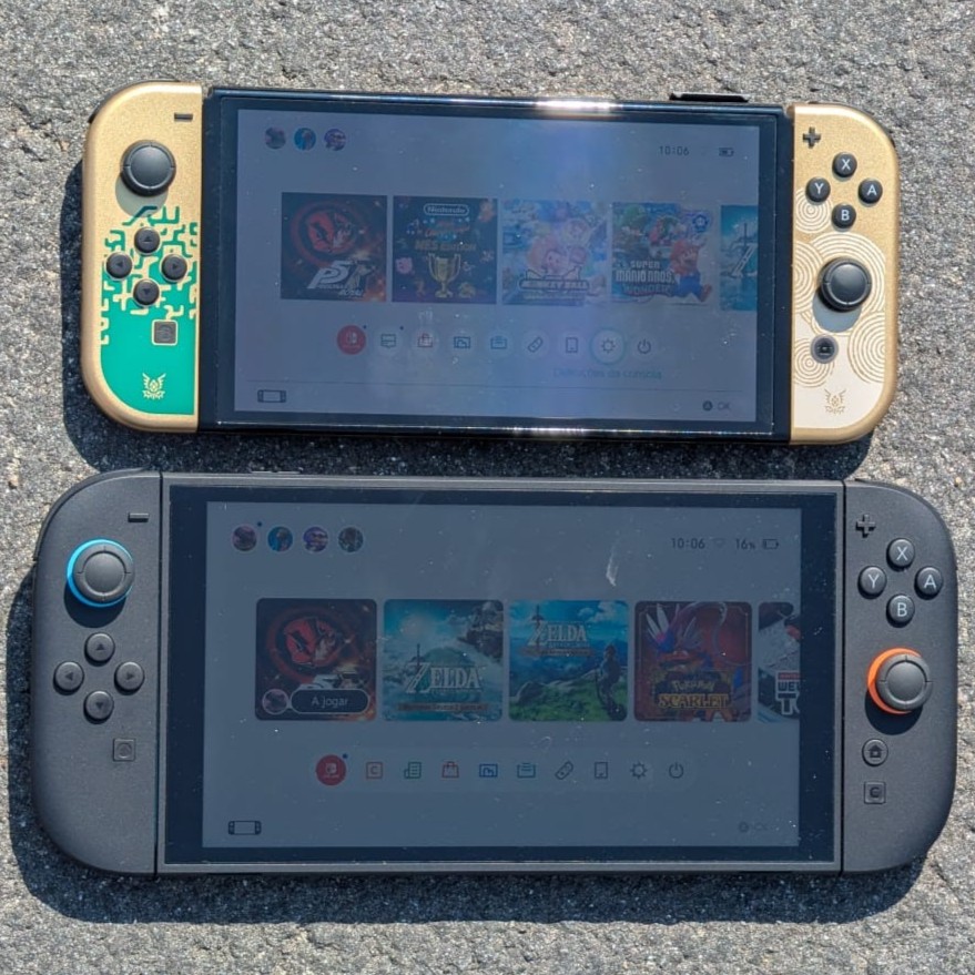 Switch 2 ecrã luz do dia