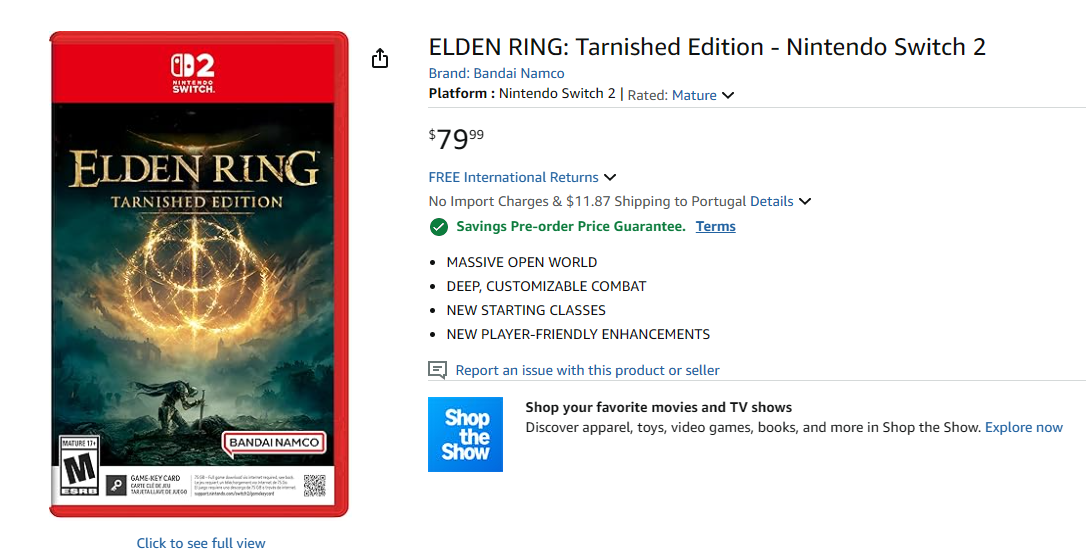 Elden Ring Amazon Switch 2