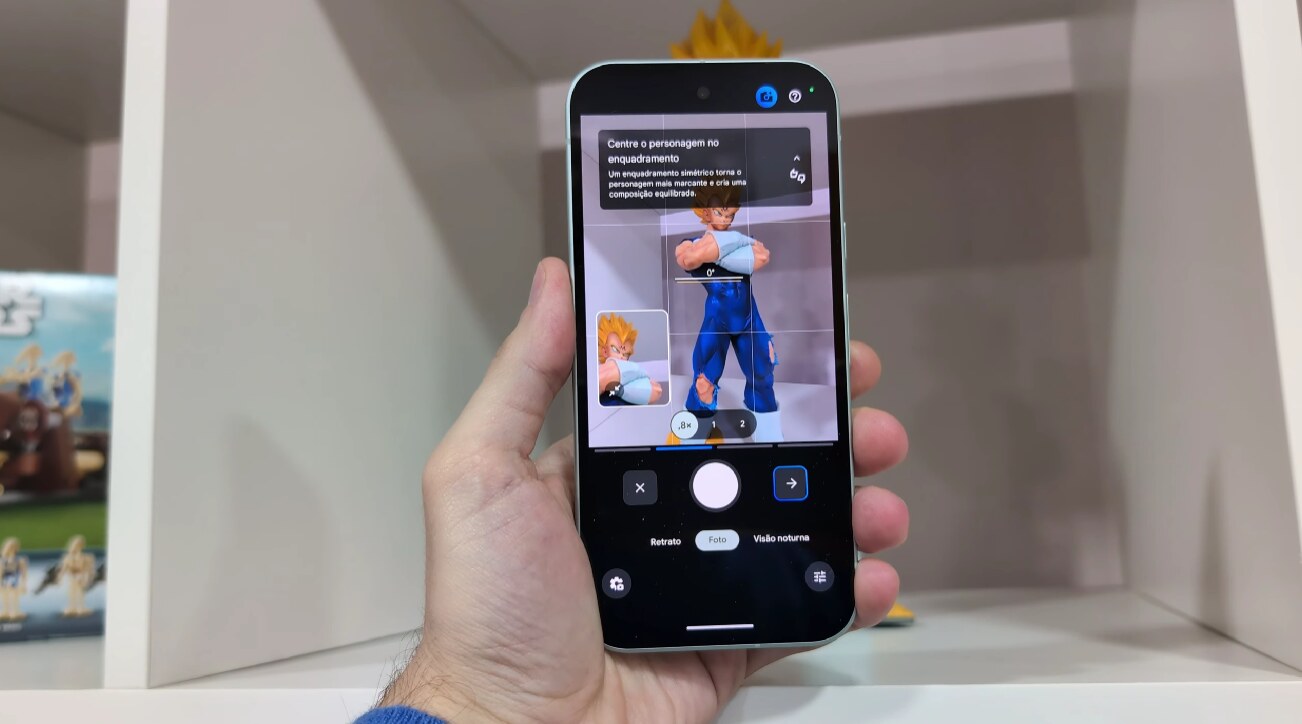 Funcionalidade de Camera Coach no Pixel 10a